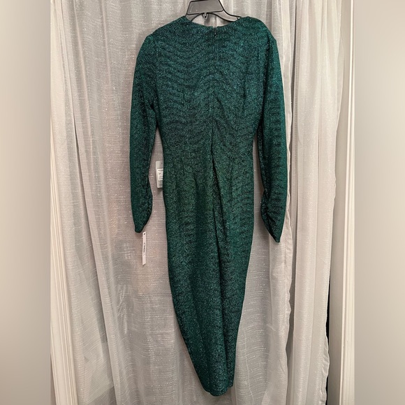 Shimmery Green/ Blue / Black Rouched Maggy London Dress - Picture 3 of 4